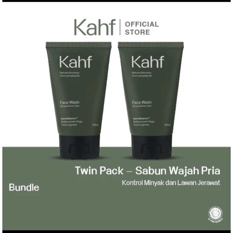 Kahf Face Wash Sabun Wajah Pria Facial Wash Cuci Muka Khaf Oily Sabun Wajah