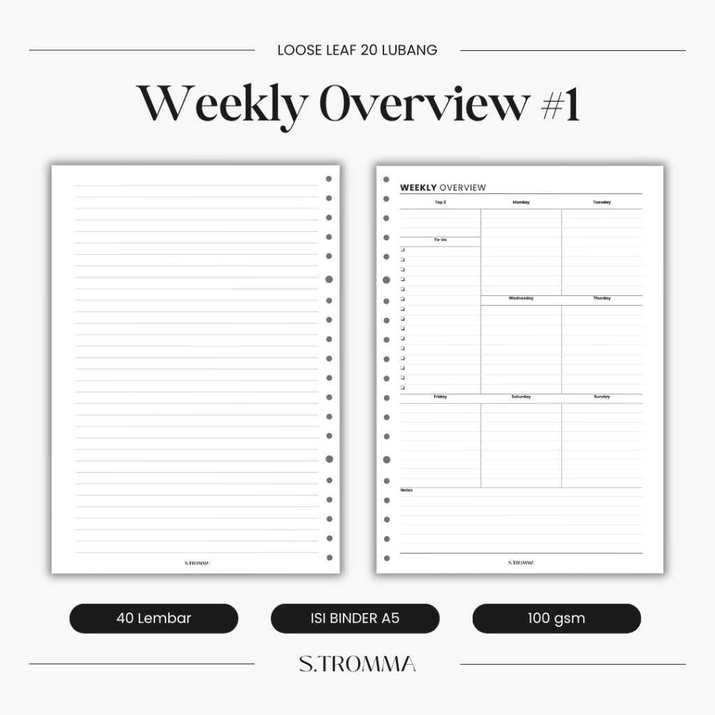 

HAI SHEEPA Loose Leaf, Weekly Overview, isi binder, planner