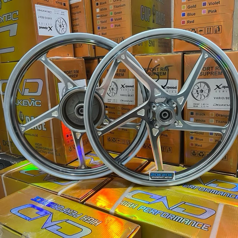 VELG RACING DELKEVIC D-55 P5 Copy VND AK55 Honda All Supra110/SupraFit/SupraX/Kharisma/Grand/Revo/Le