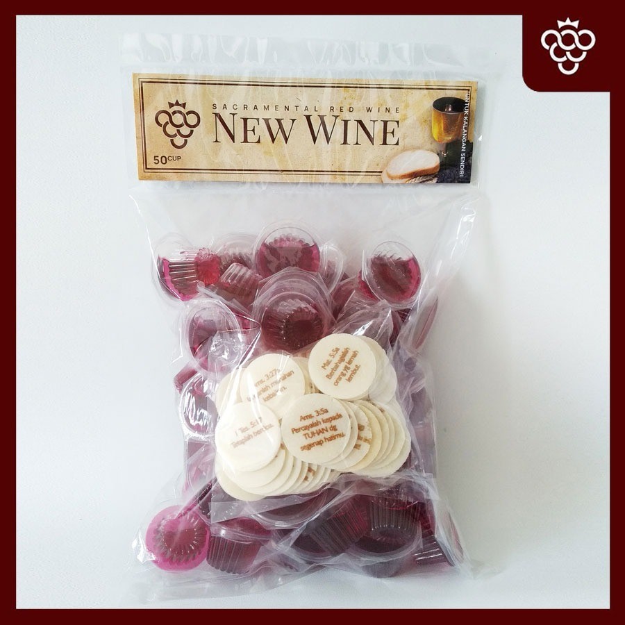 

Anggur Perjamuan Kudus Cup + Hosti Ayat Kecil - Isi 50 Cup baru