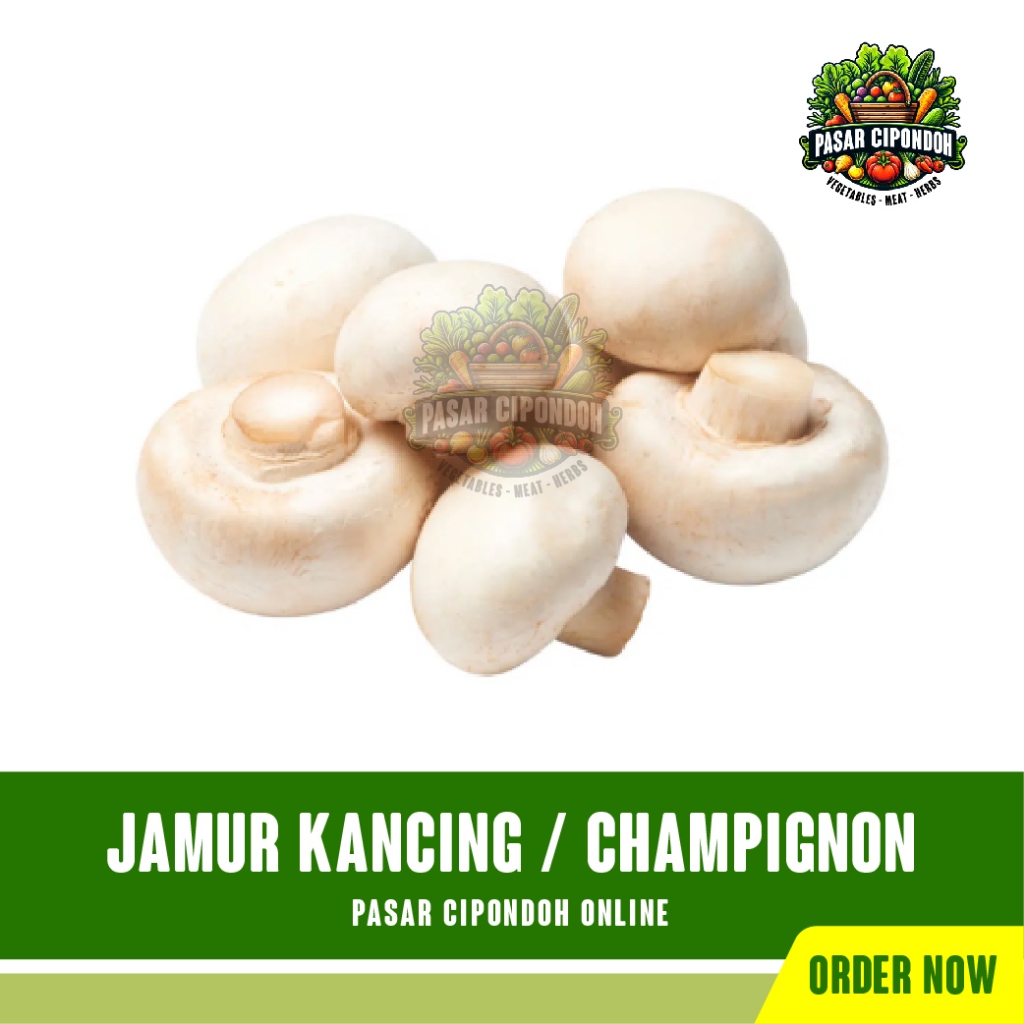 

Jamur Kancing Champignon Segar 250 gram / Button Mushrooms - Pasar Cipondoh Tangerang