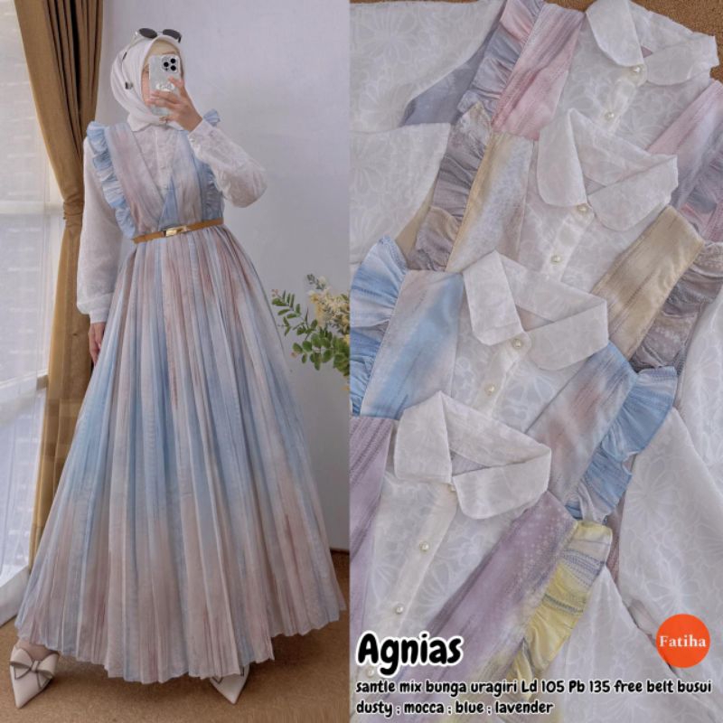Fatihah Agnias Dress Gamis wanita terbaru 2025 + FREE BELT