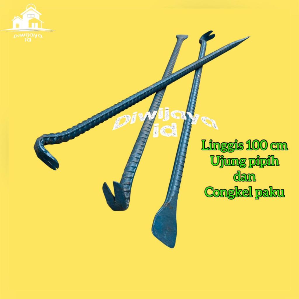 Linggis 100 cm 1 meter cabut paku gali tanah baja ulir - Linggis ungkit linggis congkel linggis gali