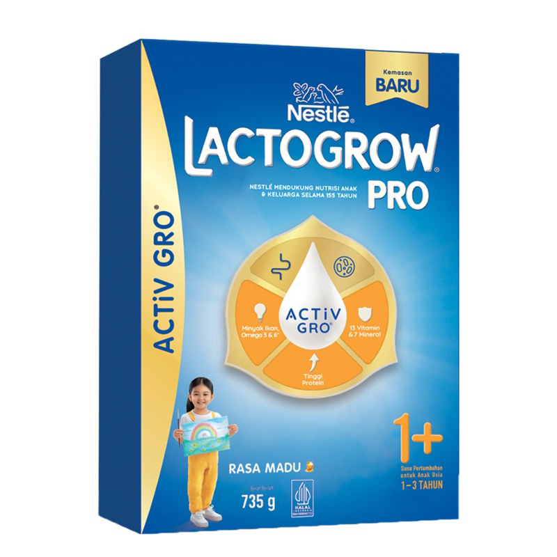 

Lactogrow 3/pro 1+ Susu bubuk pertumbuhan anak 1-3 tahun madu 735g