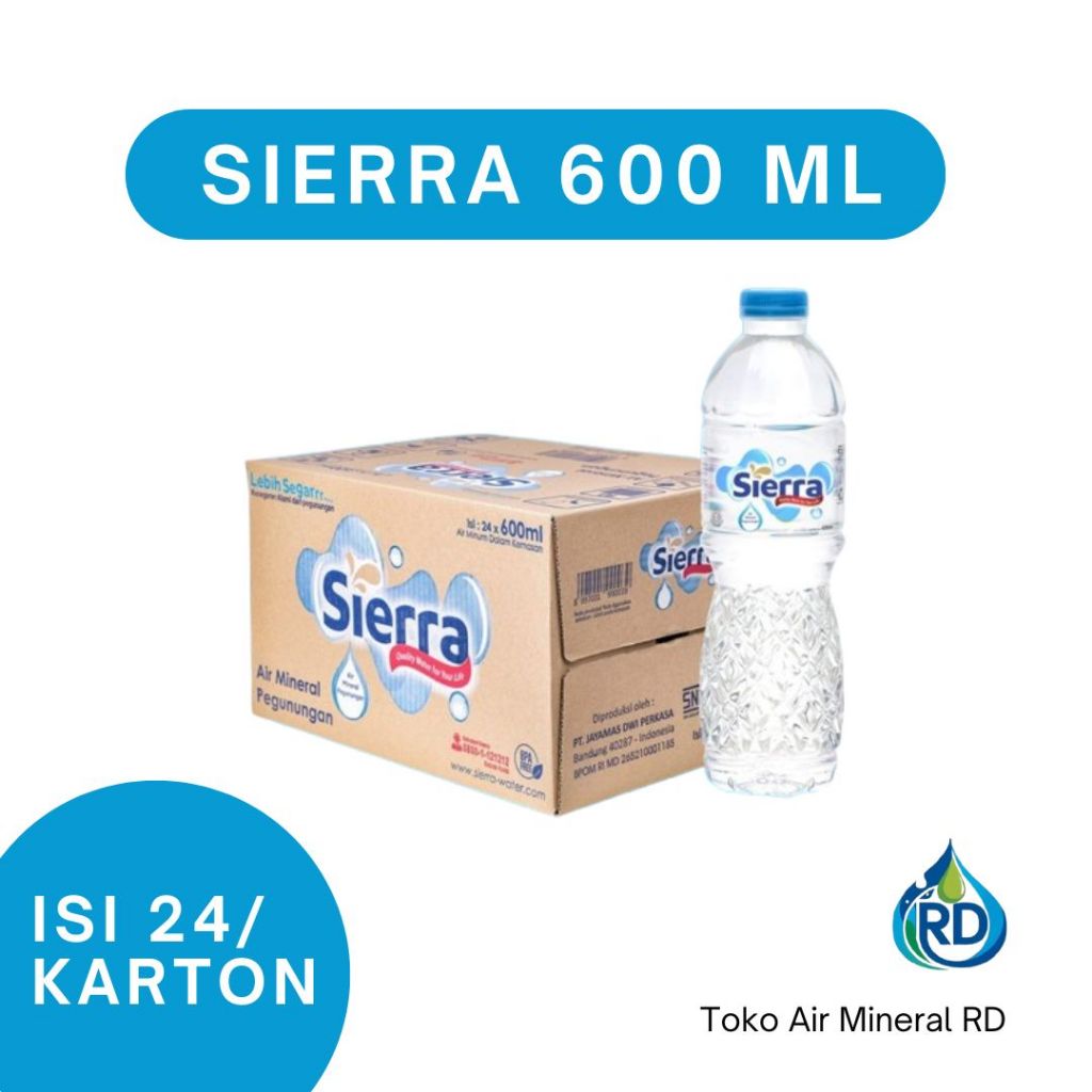 

Air Minum Mineral Botol Sierra 600 ML 1 Dus Isi 24