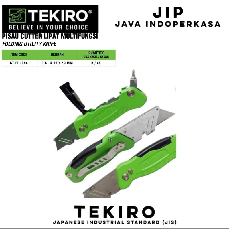 

TEKIRO GT-FU1984 pisau cutter lipat multifungsi / folding utility knife