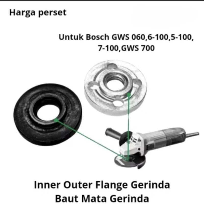 ALUMAGADA INNER OUTER FLANGE GERINDA UNTUK MESIN GERINDA BOSCH GWS 060,6-100, 7-100, 5-100/BAUT MATA
