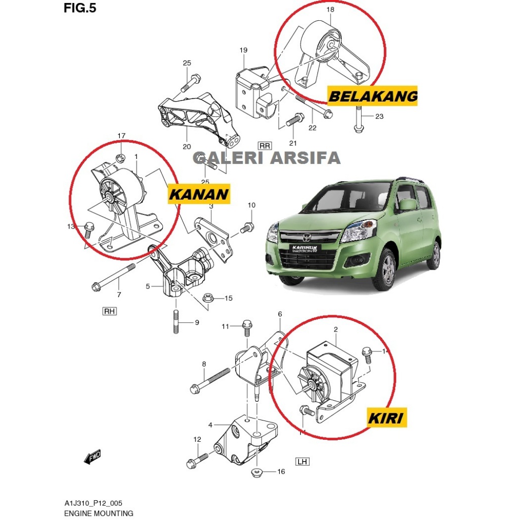 Engine Mounting Karimun Wagon R Asli SGP