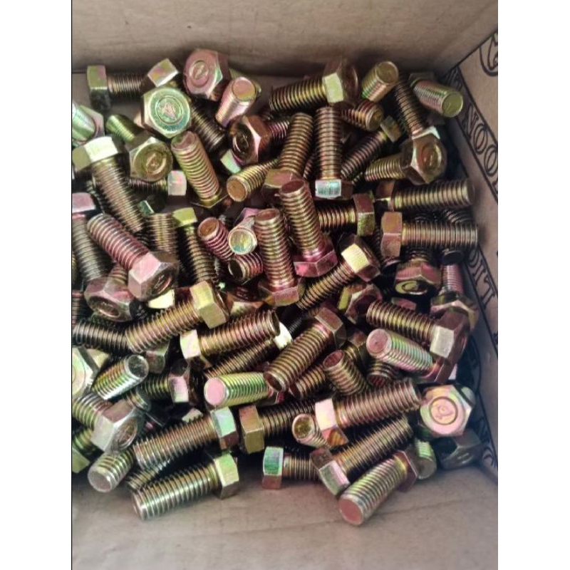 Baut 12 Panjang 2cm - Baut Kuning M8x20mm Lion Paket (50Pcs)