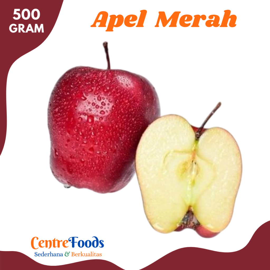 

APEL Merah - Buah Apel Merah Import Fresh | 500gr [ Harga Per 0,5 Kg ]