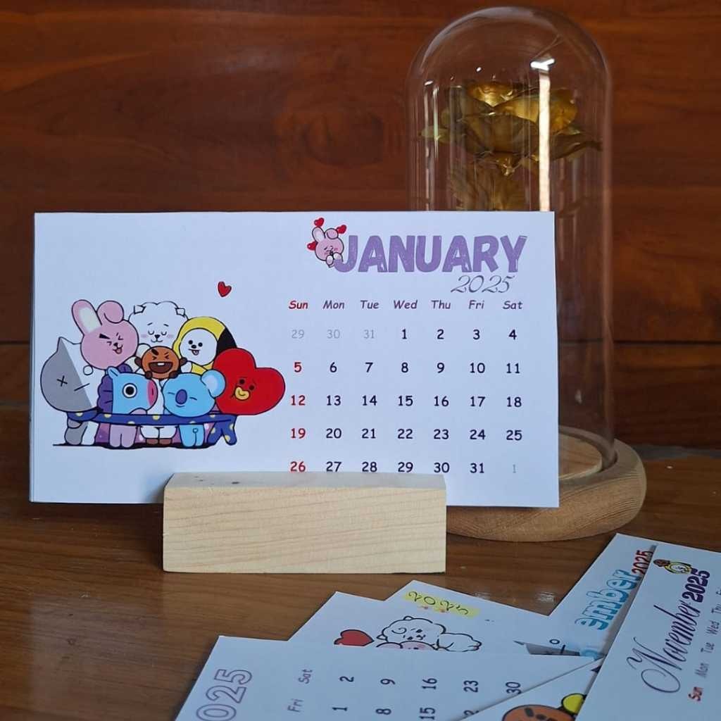 

2025 CALENDER MEJA BT21, MONTHLY PLANNER, BUTTERFLY QUOTES