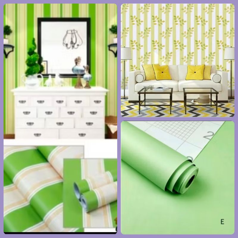 Wallpaper Hijau Wallpaper Stiker Hiasan Dinding Lemari Meja Kaca Wallpaper Ruang Tamu Teras Kerja Ka