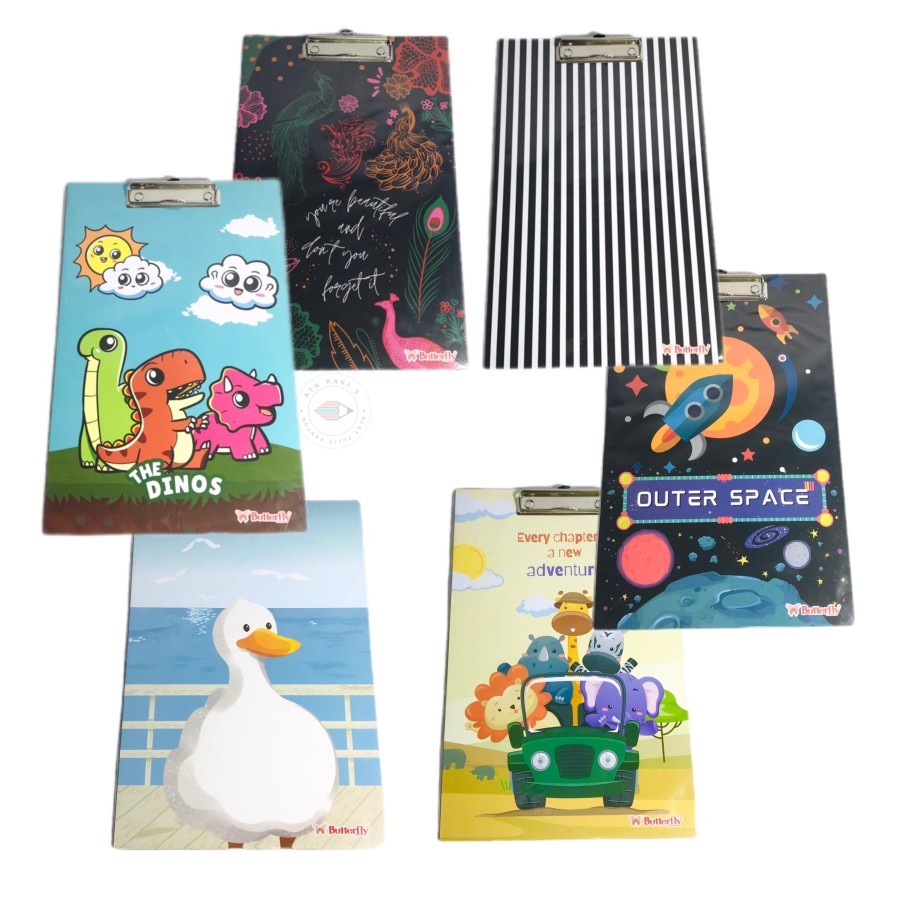 

Butterfly - Clipboard Motif Lucu Random Papan Jalan F4 - Pcs