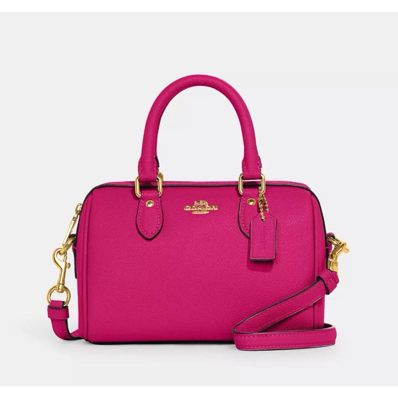 coach mini rowan satchel bag cerise pink