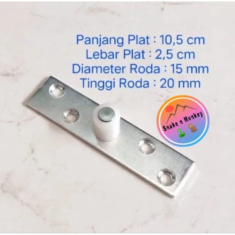 Roda Bawah Rel Pintu Rumah Geser Sliding 15 mm (Roda Nylon)