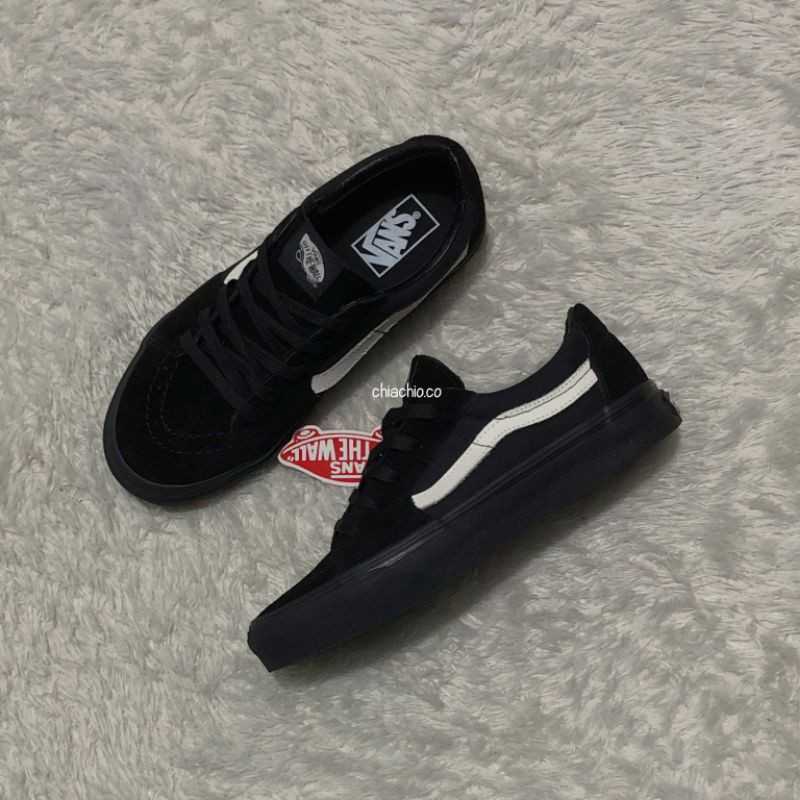 sepatu vans sk8 low contras black original