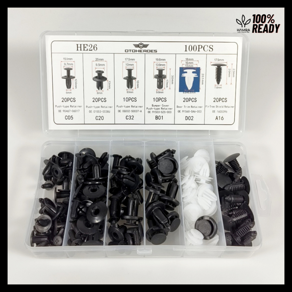 Baut Rivet Mobil / 100Pcs Universal Klip Bumper Baut Body Plastik Klip Bumper Mobil Baut Rivet Mobil