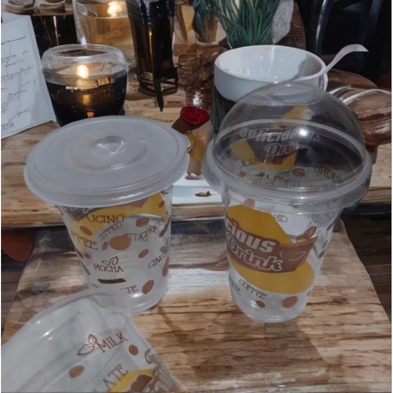 #ECER ✅ Starindo cup 14 oz  dan 16 oz motif buah & delicious 5.5gram. 50cs/pack tanpa tutup.