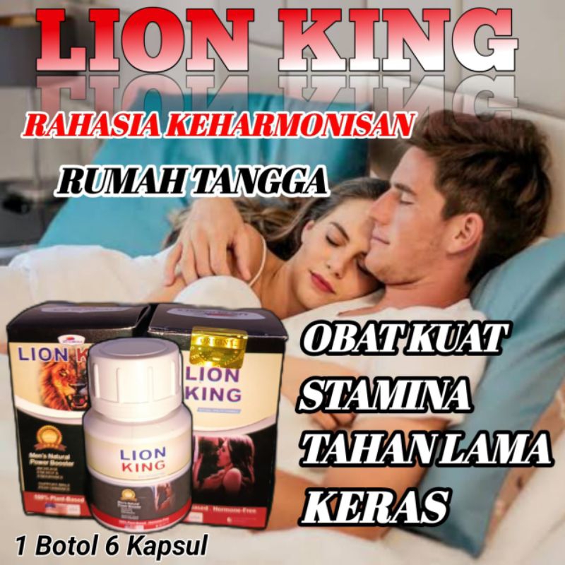 LION KING 1 BOTOL 6 CAPSUL OBAT HERBAL ALAMI STAMINA PRIA KUAT TAHAN LAMA ORIGINAL USA