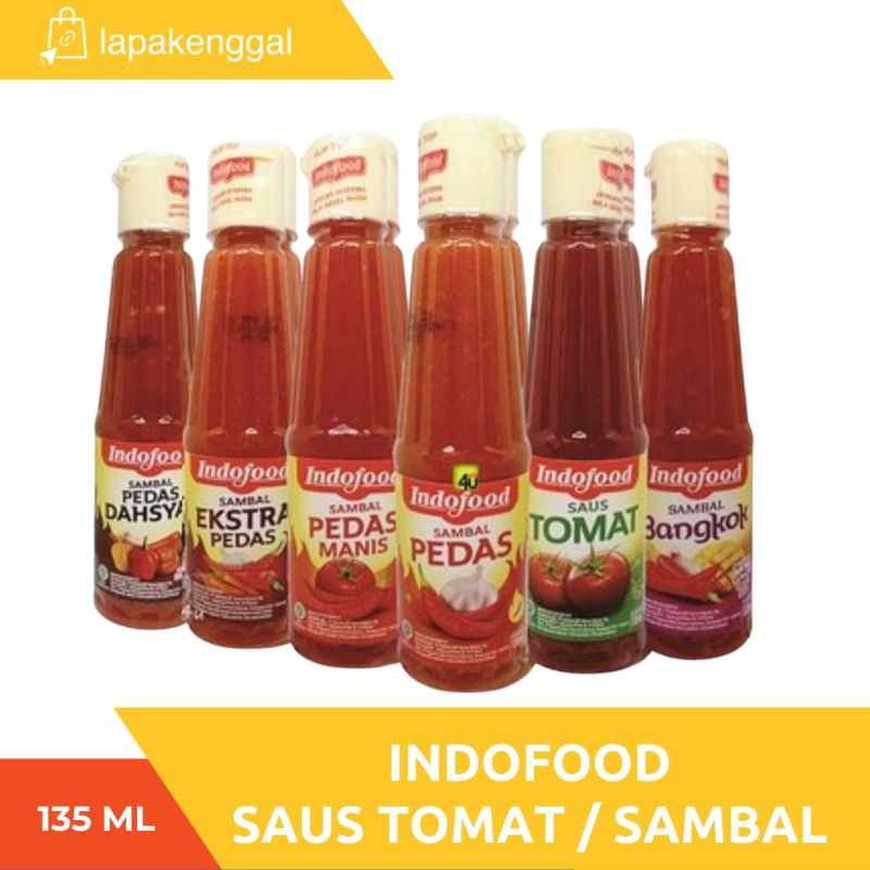 

Saus/Saos Indofood 135ml Tomat / Pedas / Pedas Manis / Extra Pedas