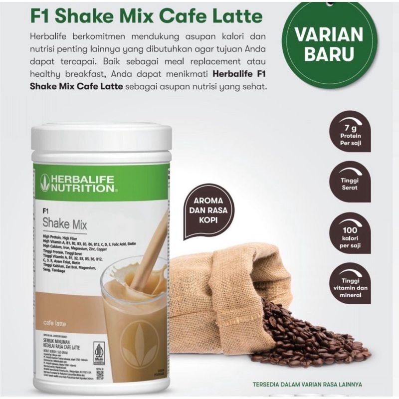 

Nutrisi Herbalife Shake Original Rasa Cafe Latte Susu