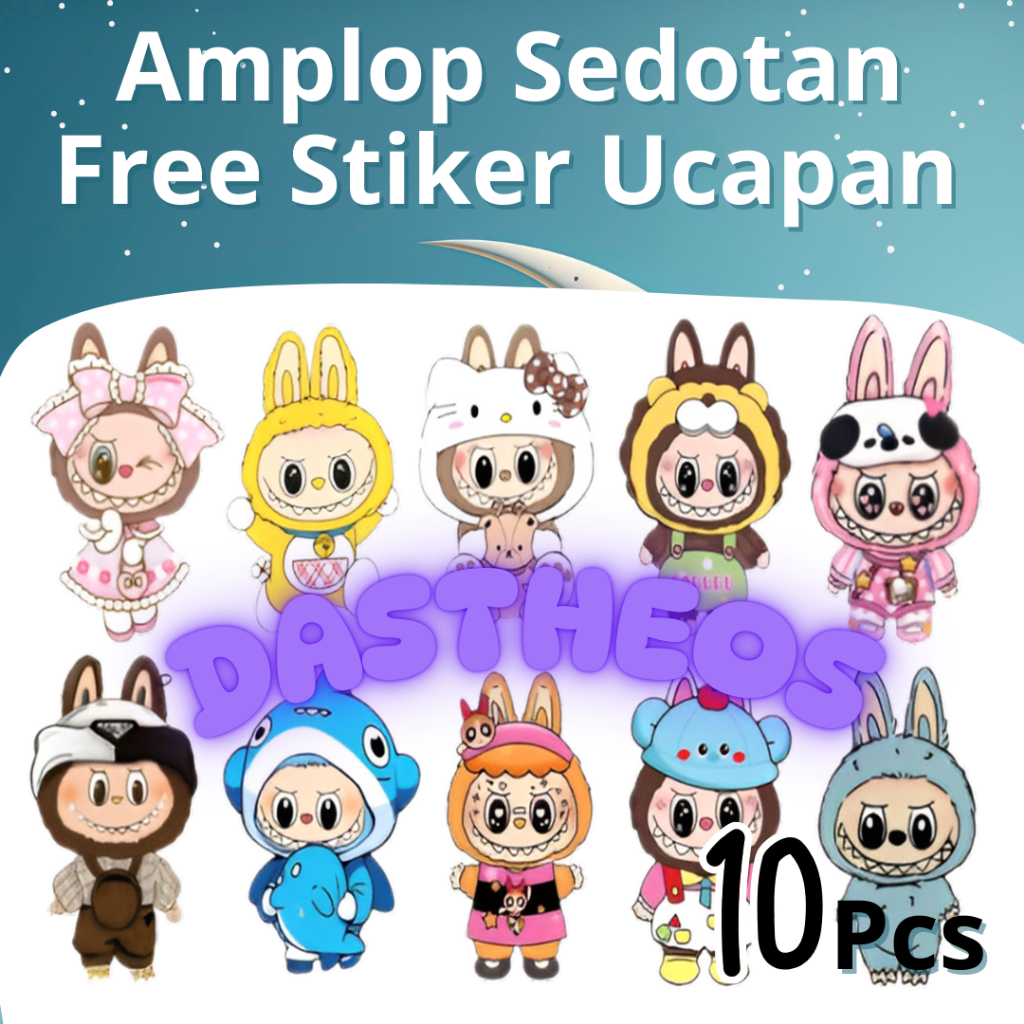 

10 Pcs Amplop Lebaran Karakter Sedotan Free Stiker Ucapan