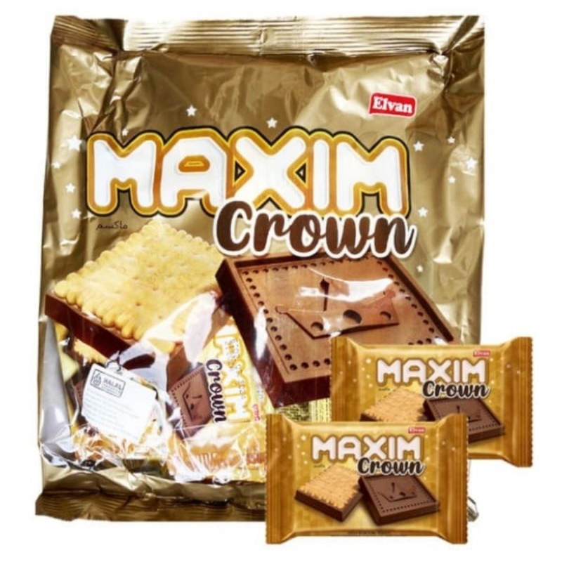 

MAXIM crown with biscuit 275gr Biskuit coklat asal Turkey