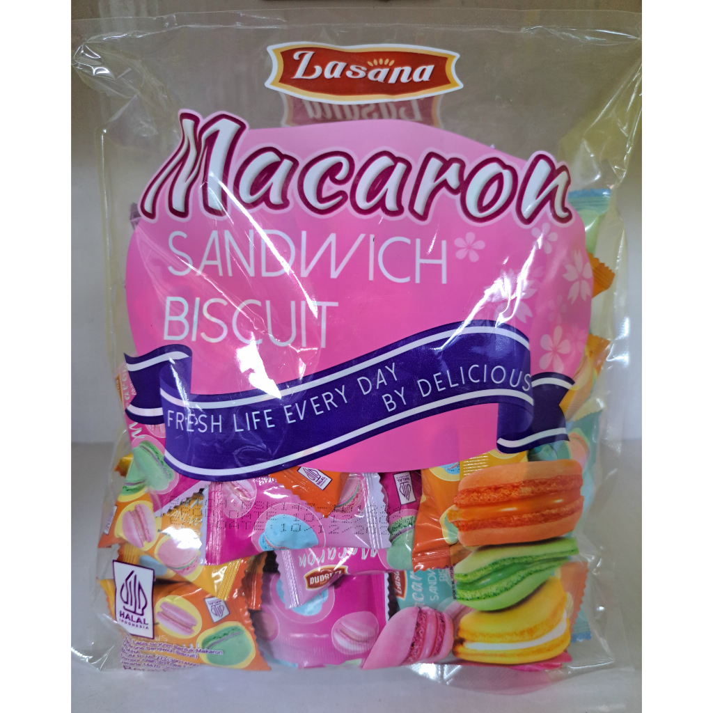 

Lasana macaron sandwich biscuit 280 g isi 50 pcs