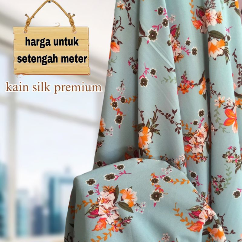Kain Silk Premium Motif Bunga Terbaru Kain Silk Buat Mukena