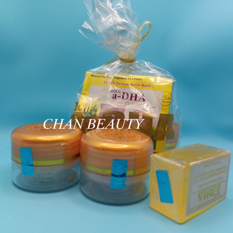 1set krim a-dha / dha gold tutup timbul holo mds original