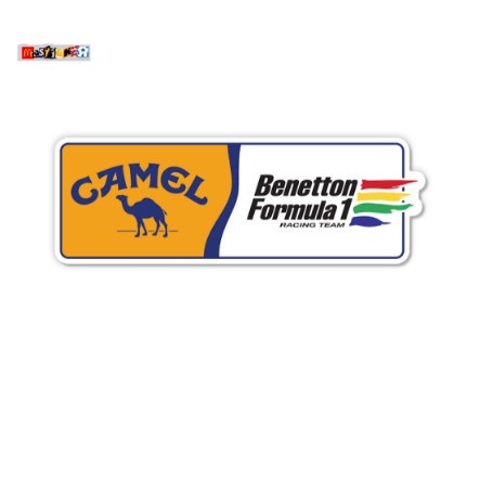 

sticker CAMEL BENETTON FORMULA 1 racing team logo stiker retro motorsport