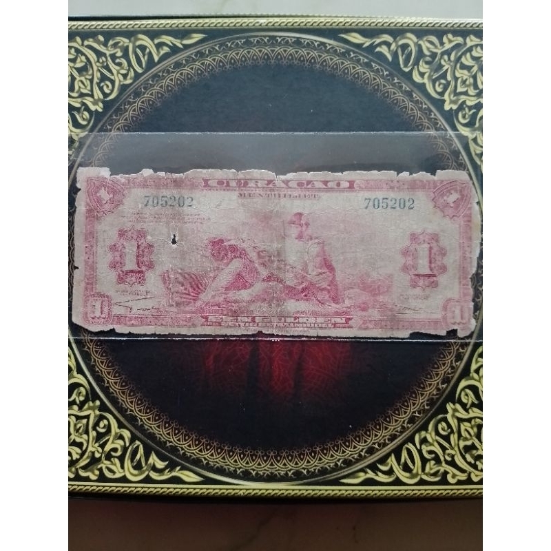 Uang Curacao 1 gulden 1942 poor