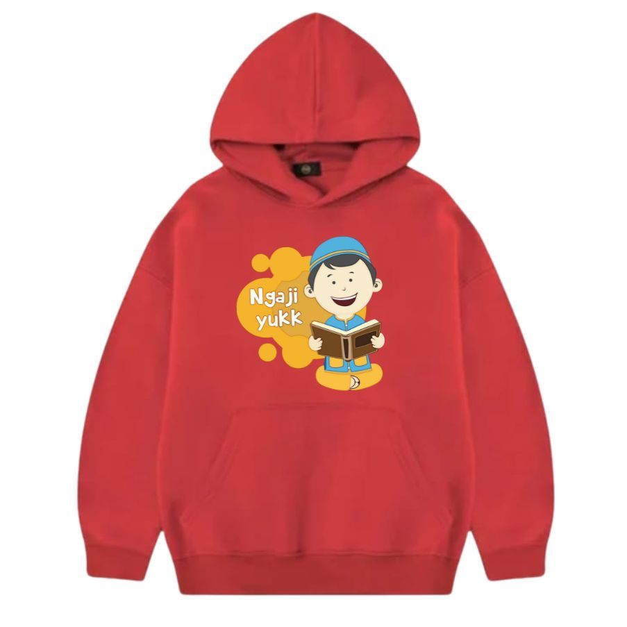 Hoodie Sweater Anak Laki Laki Perempuan Jaket Hoodie Anak Dakwah Muslim Islami Ngaji Yuk Kids