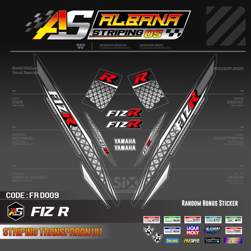 STRIPING TRANSPARAN YAMAHA F1ZR/STICKER F1ZR /SS TWO/SS 110