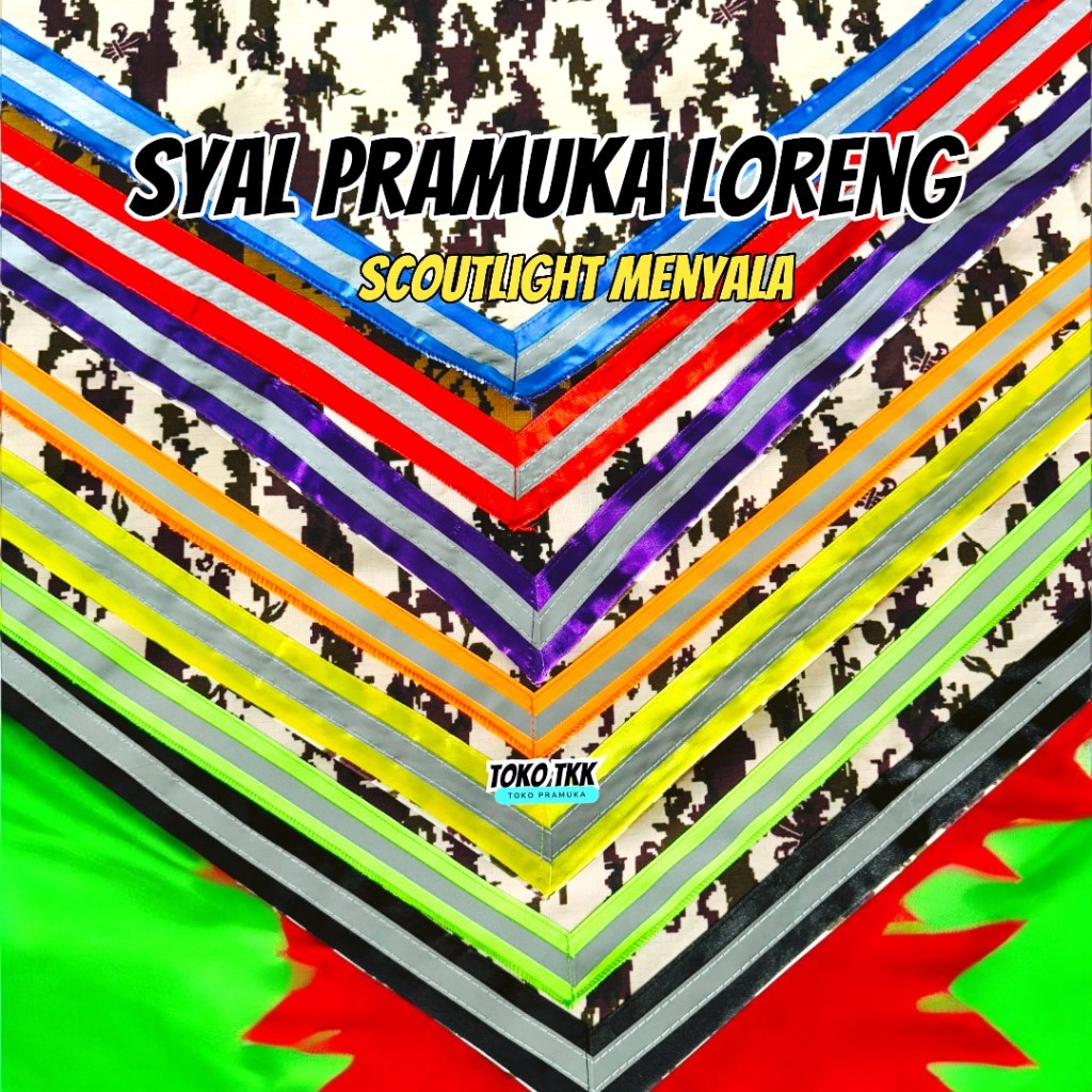 Syal scraft loreng Pramuka / syal scraft Pramuka / syal scraft menyala pramuka