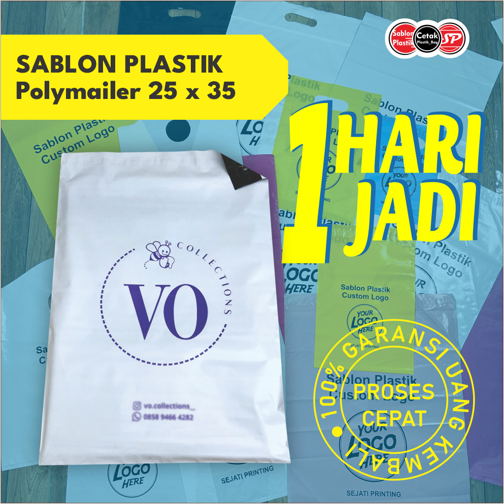 

(Isi 100pcs) Sablon Plastik Packing Olshop Uk. 25cm x 35cm, Plastik Packing - POLYMAILER