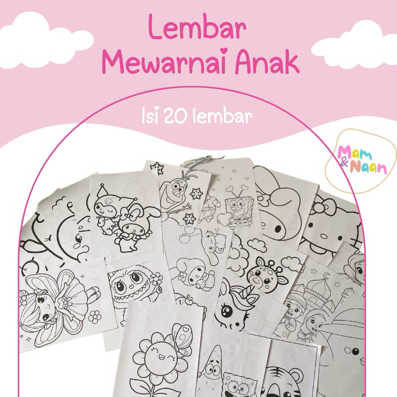 

Lembar Mewarnai Anak ukuran A4 20 Lembar