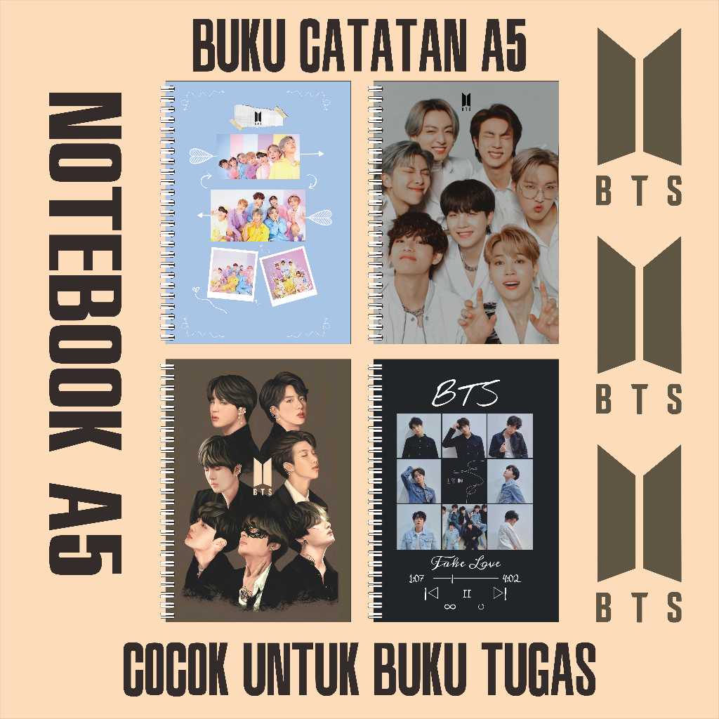 

Buku Catatan Sampul BTS / Notebook A5 BTS Ring Spiral