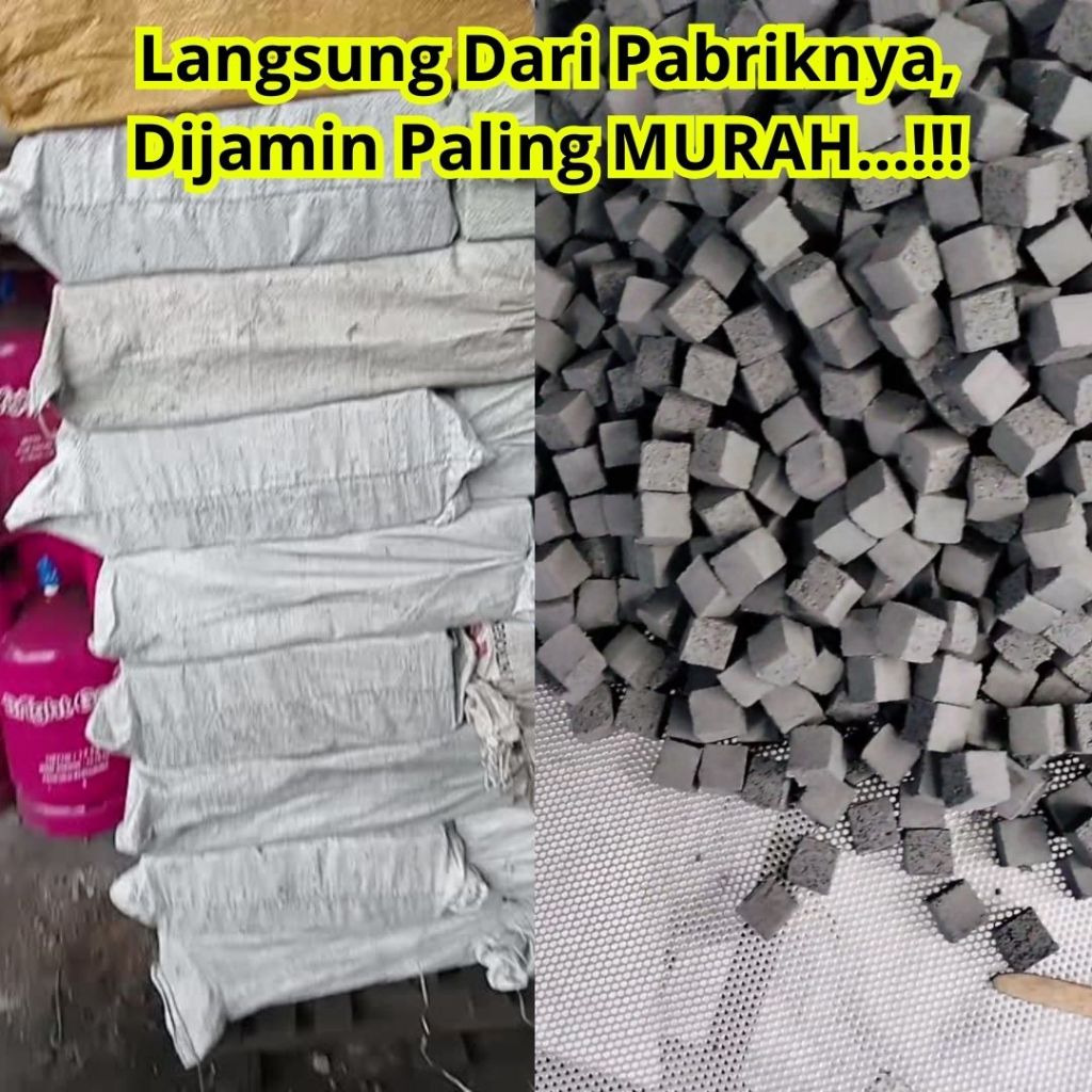 Paket Murah Arang Batok Kelapa Asli 1Kg Briket Arang Batok Kelapa Asli 1Kg Briket Arang 1 Kg