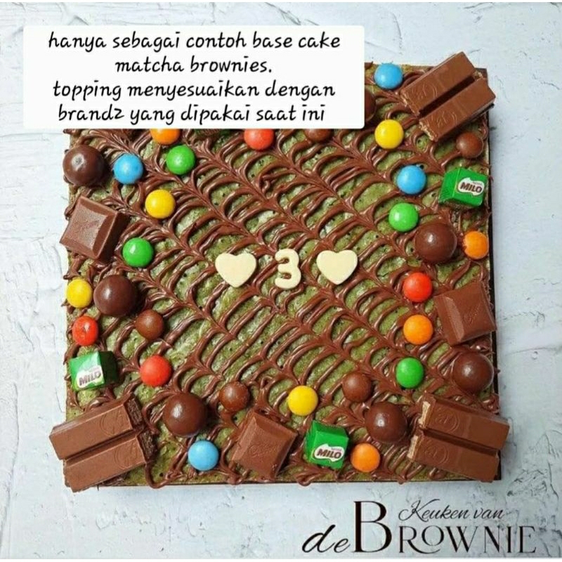 

Matcha Brownies Hias (20x20cm) khusus KURIR INSTAN