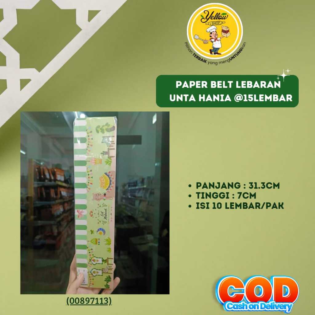 

PAPER BELT LEBARAN UNTA HANIA UKURAN 31.3X7CM (15 LEMBAR/PAK)