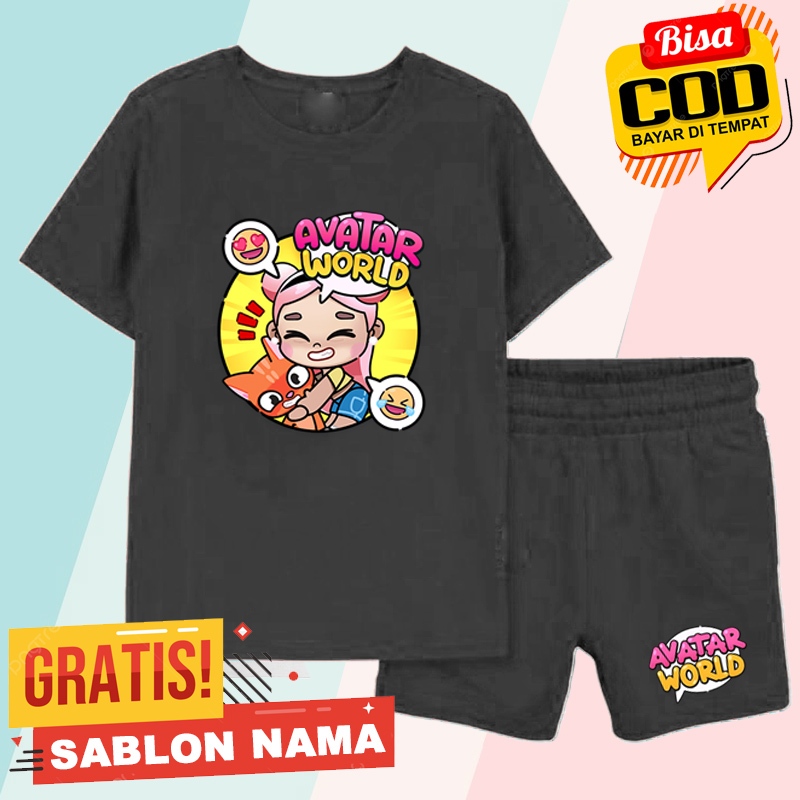 Setelan Koas Anak Avatar World Pazu / Baju Setelan Celana Kaos Anak Laki Laki & Perempuan Custom Nam