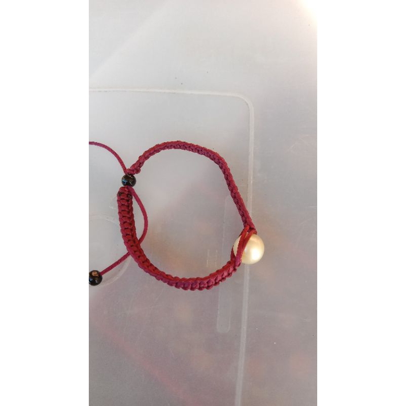 gelang tali rajut mutiara laut