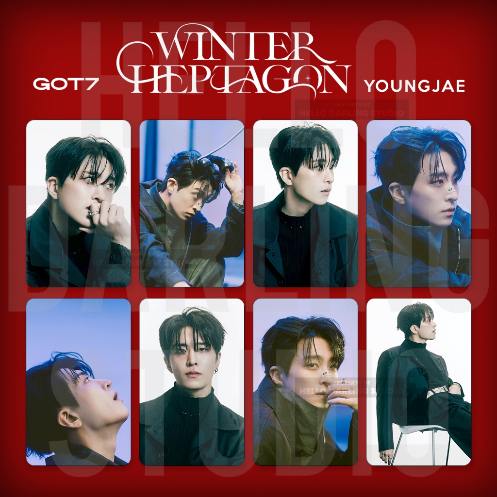 Got7 Youngjae Winter Heptagon Photocard set. Unofficial. Fan Made.