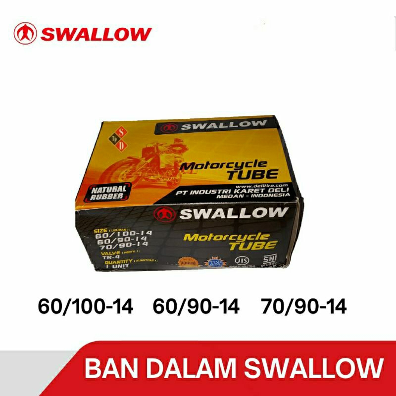 Ban Dalam Swallow 60 100 14:Atau 60 90 14 Dan 70 90 14 Ban Dalem Motor Matic Ring 14
