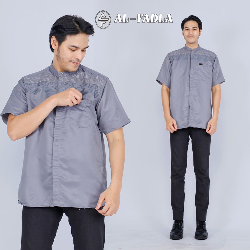 AL FADLA - Kemeja Koko Pria Bordier Lengan Pendek Belarus