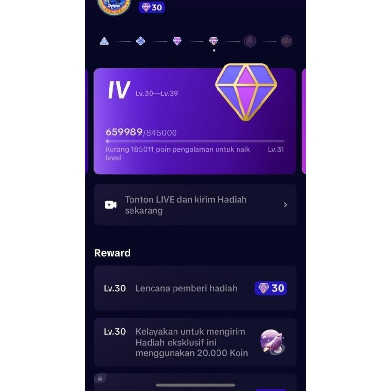 akun tiktok berlevel 30 bekas spender