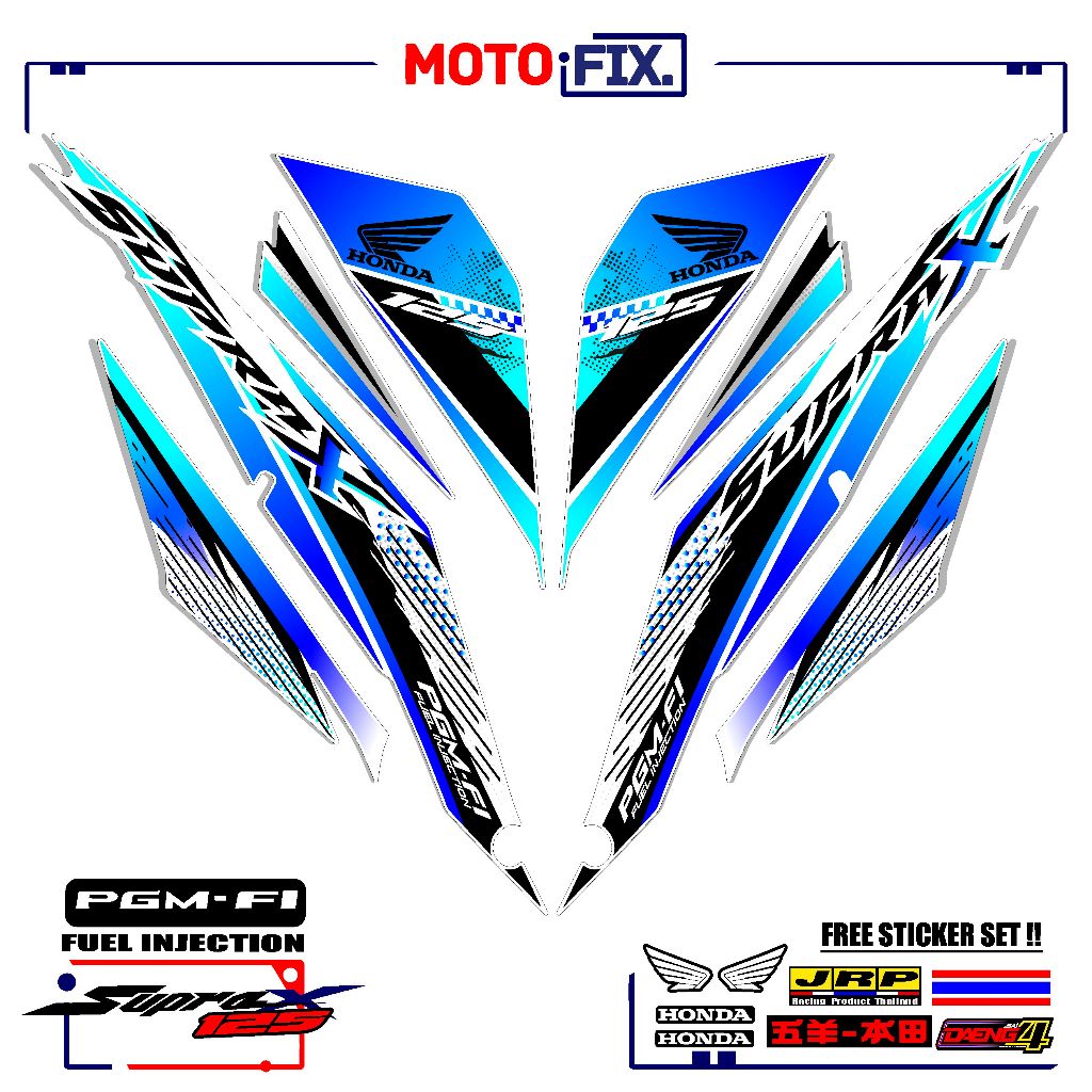 STRIPING MOTOR VARIASI SUPRA X 125 R FI/MT63/BATMAN/STICKER/STIKER POLET SUPRA X INJEKSI/WAVE 125i