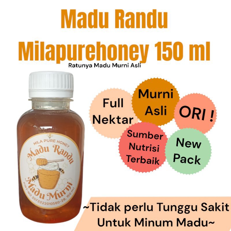 

Madu Asli Nektar Randu Merk Milapurehoney Uk 150 Ml Super Ori Dan Murni