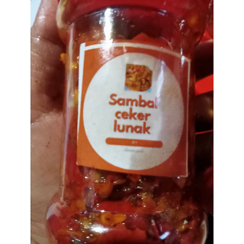 

Sambal ceker tanpa tulang kemasan botol 150 ml